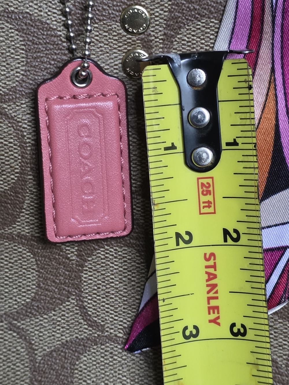 Coach Small Coral Pink Leather Hangtag - Picture 5 of 5